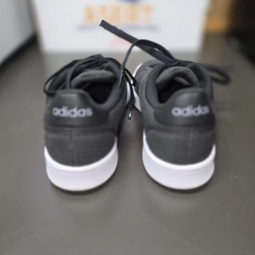 Adidas Cloudfoam Shoes Mens Size 7 Black Low Top Canvas Comfort Sneakers EH0632